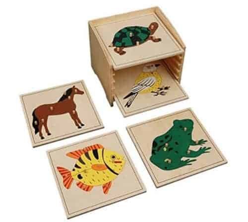 Montessori-Store Cabinet de 5 Puzzles de zoologie